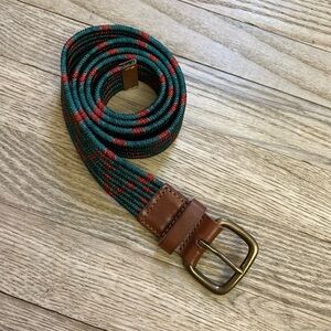 GAP Green Cord Belt Forest Green and Red Accents Holiday Colors!